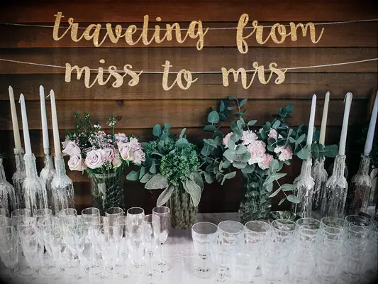 Glittery gold Miss to Mrs banner or bunting for your bridal shower