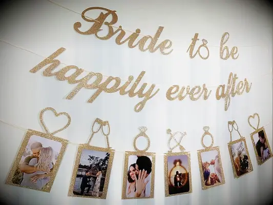 Bride to be happily ever after Banner and Photo Banner for Bridal Shower Decor