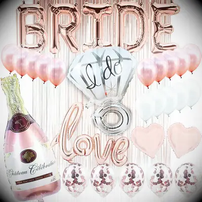 Rose Gold Balloon Bridal Shower Party Backdrop