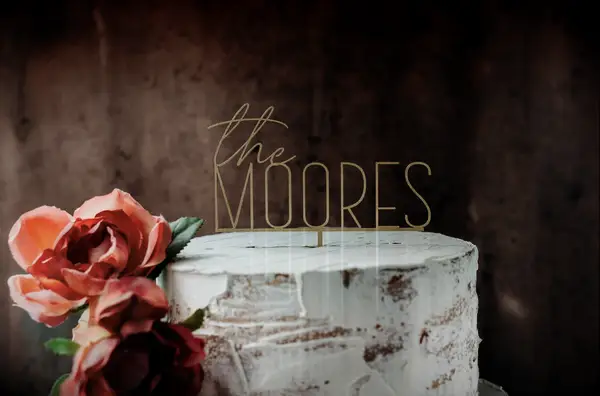 Custom personalized wood cake topper for bridal shower