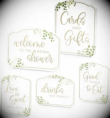 Botanical Greenery Bridal Shower Sign Set