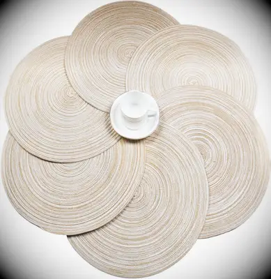 Round Braided Placemats rehearsal dinner decor