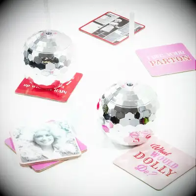 Silver disco ball tumbler bachelorette party decorations
