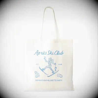 Après Ski favor tote for bachelorette party 