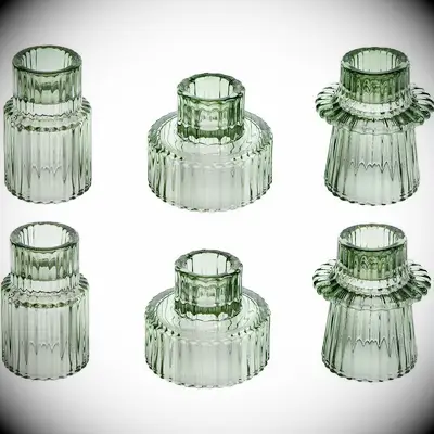 Taper glass candle holders bachelorette decorations