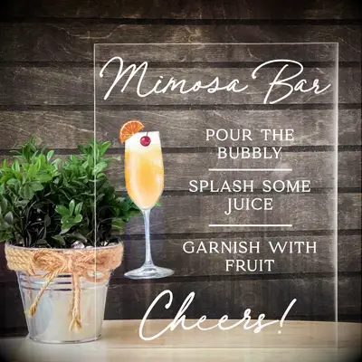 Mimosa Bar sign for a bachelorette party. 