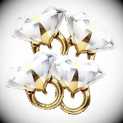 Wedding ring balloons bachelorette party decoration