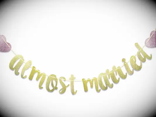 Almost married sign for car from Amazon. 