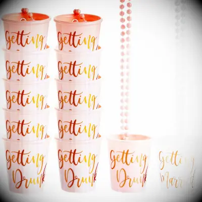 Shot glass necklaces bachelorette party decor