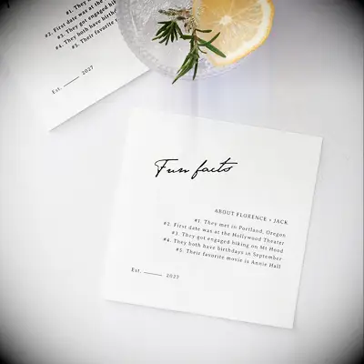 Fun fact cocktail napkins for bachelorette