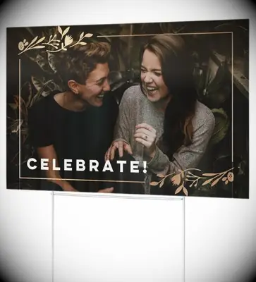 Yard sign with flower border for bachelorette