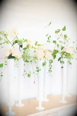 White trumpet vases for decoration