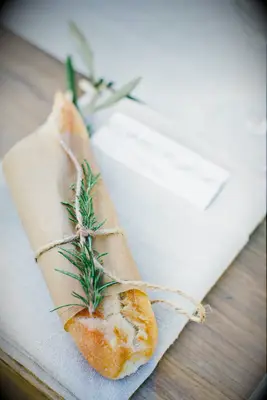 Baguette sandwich with rosemary