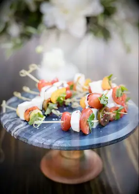 Caprese skewers at bridal shower