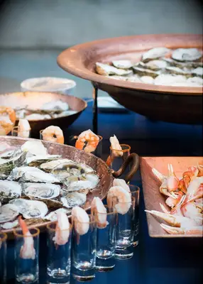 Seafood bar at bridal shower