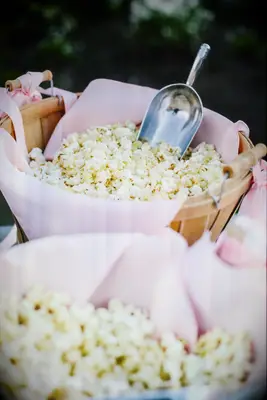Popcorn bar at a bridal shower. 