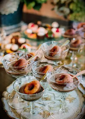 Miniature doughnuts at bridal shower