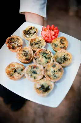 Mini quiche food idea for a bridal shower. 