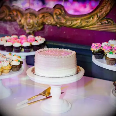 Pink ombre engagement cake