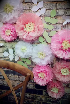 Colorful paper decorations for walls