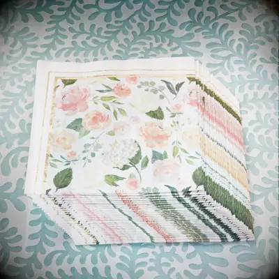Floral napkins for parties and bridal showers
