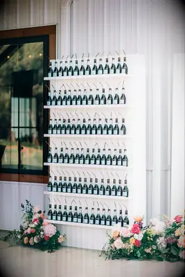 Prosecco wall at a bridal shower