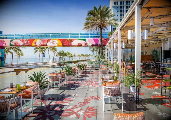 Sea side view on patio at Lona Cocina & Tequileria