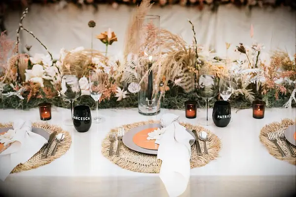 Boho tablescape wedding shower idea 2023. 