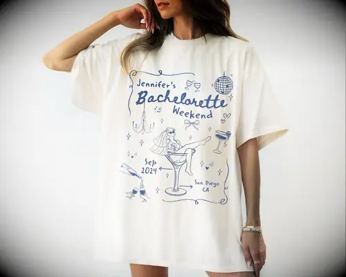 Custom hand drawn bachelorette t shirt