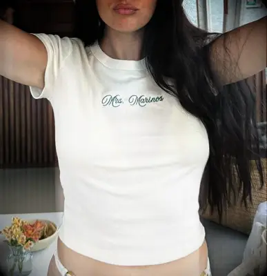 Embroidered baby tee for bachelorette