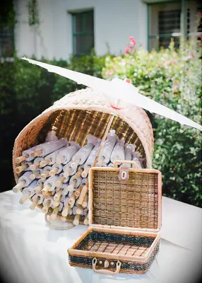 Parasol favors at Bridgerton themed bridal shower