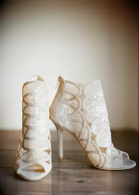 Lace booties at Bridgerton themed bridal shower