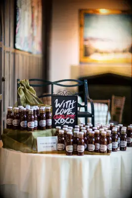 BBQ sauce gift idea for engagement party. 