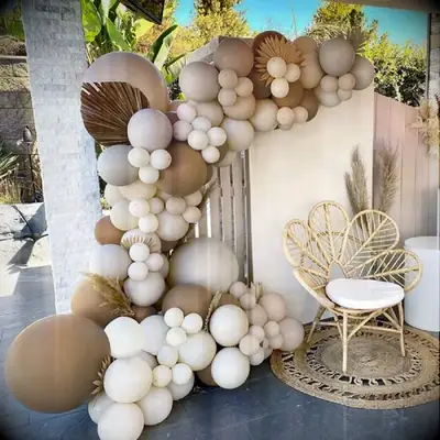 Neutral Brown Balloon Garland Arch Kit For Boho Bridal Shower