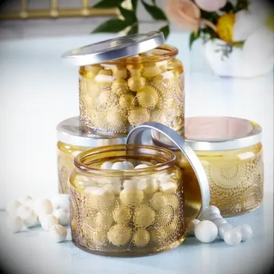 Garden Blooms Glass Tea Light Holder for Boho Bridal Shower