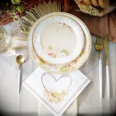 Boho 62 Piece Party Tableware Set for bridal shower