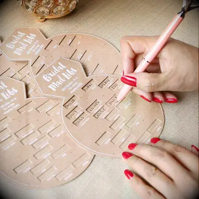 Ring shaped mad libs Boho Bridal Shower Game Card