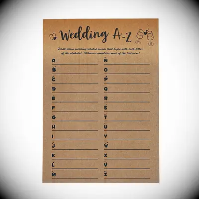 Wedding A-Z Boho Bridal Shower Game