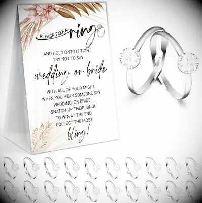Pampas Grass Ring Boho Bridal Shower Game