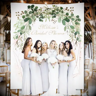 Greenery bridal shower boho photo backdrop