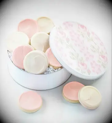 Pink frosting cookies