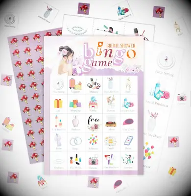 Cute bridal shower bingo game