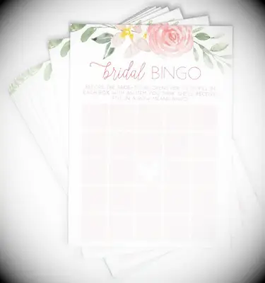 Bridal bingo cards
