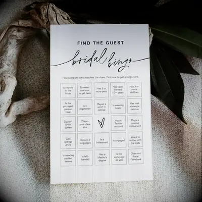 Find the guest bridal bingo