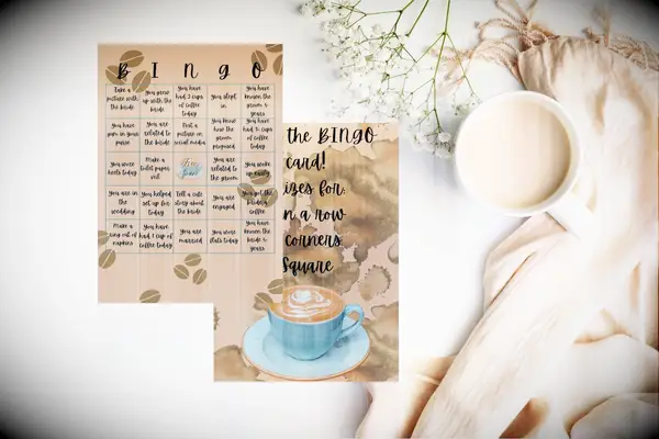 Coffee inspired bingo cards
