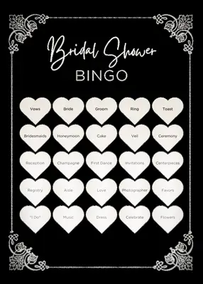 Bridal shower bingo