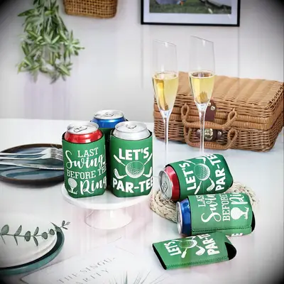 Golf themed bachelor party koozies