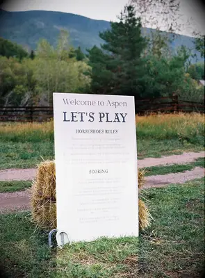 Horseshoe game at rehearsal dinner