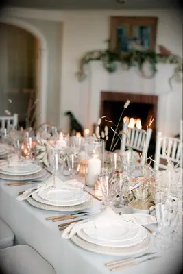 Coastal rehearsal dinner tablescape