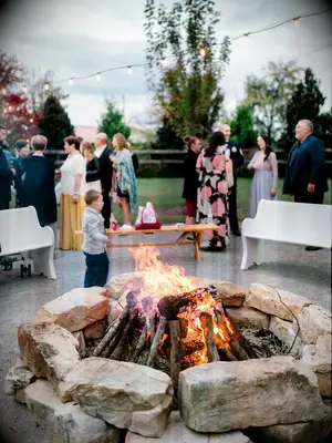 Bonfire at rehearsal dinner